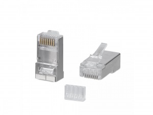 Коннектор HYPERLINE PLUG-8P8C-UV-C6-TW-SH Разъем RJ-45(8P8C) под витую пару, CAT6 для жил 1.35-1.5мм Коннектор HYPERLINE PLUG-8P8C-UV-C6-TW-SH Разъем RJ-45(8P8C) под витую пару, CAT6 для жил 1.35-1.5мм