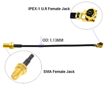   IPEX U.fl Female - SMA Female   RG1.13 (SMA F to IPEX-1) 10 