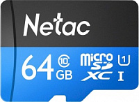 ����� ������ microSDXC UHS-I U1 NETAC P500 64 ��, 80 ��/�, Class 10, NT02P500STN-064G-S