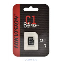 ����� ������ microSDXC UHS-I U1 Hikvision 64 ��, 92 ��/�, Class 10, HS-TF-C1(STD)/64G/ZAZ01X00/OD *