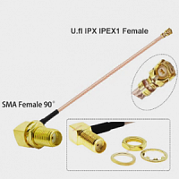   IPEX U.fl Female 90 - SMA Female   RG178 (SMA F to IPEX-1) 25 